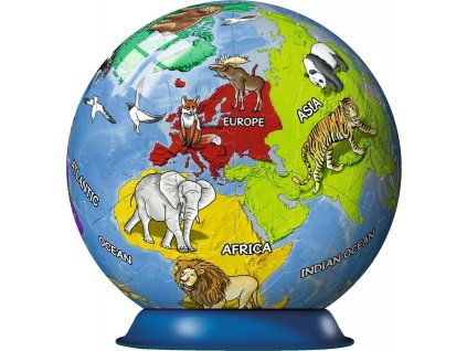 RAVENSBURGER Puzzleball Dětský globus se zvířaty (anglický) 72 dílků