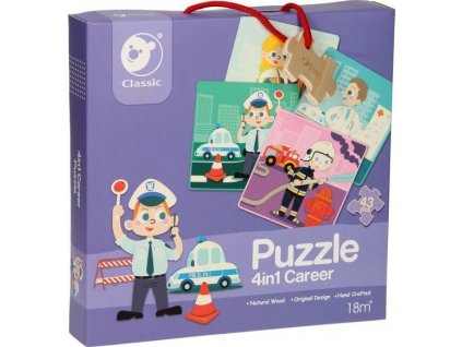 CLASSIC WORLD Dřevěné puzzle Povolání 4v1 (6,9,12 a 16 dílků)