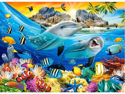 CASTORLAND Puzzle Delfíni v tropech 100 dílků
