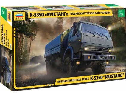 Model Kit military 3697 - Russian three axle truck K-5350 "MUSTANG" (1:35)