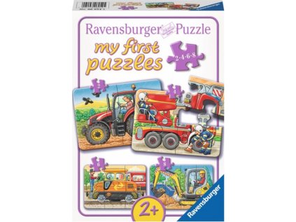 RAVENSBURGER Moje první puzzle Dopravní stroje 4v1 (2,4,6,8 dílků)