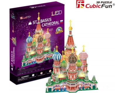 CUBICFUN Svítící 3D puzzle Chrám Vasila Blaženého 224 dílků