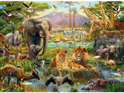 RAVENSBURGER Puzzle Zvířata ze savany XXL 200 dílků