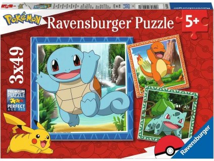 RAVENSBURGER Puzzle Vypusťte Pokémony 3x49 dílků