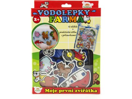 TEDDIES Vodolepky Moje první zvířátka: Farma 12 ks + síťka