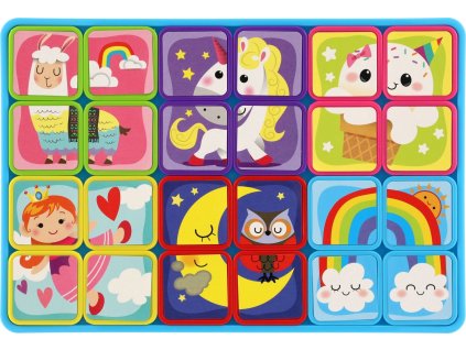 Puzzle magnetické deskové fantazie plast ve fólii 30x20x1cm 12ks v boxu 24m+