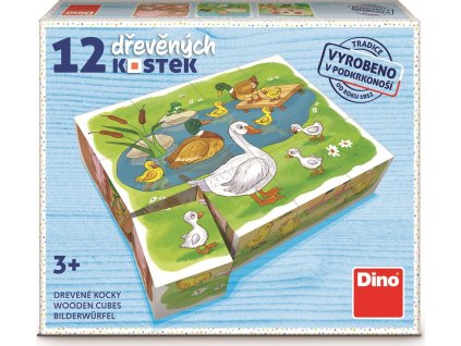 DINO Obrázkové kostky Na farmě, 12 kostek