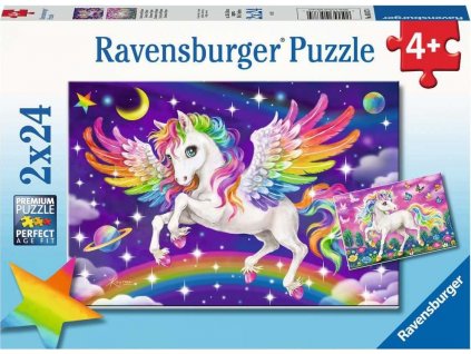 RAVENSBURGER Puzzle Jednorožec a Pegas 2x24 dílků
