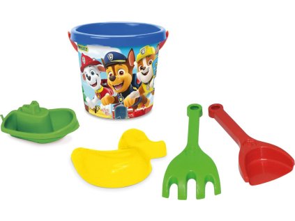 Sada na písek 5ks plast Paw Patrol/Tlapková patrola modrá v síťce 12x22x12cm 12m+ Wader