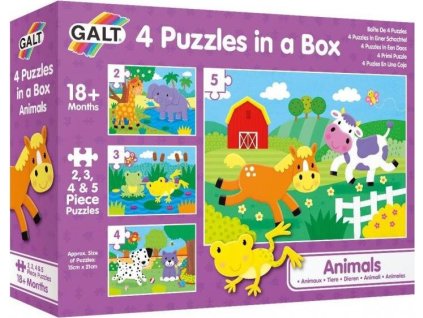 GALT Puzzle Zvířátka 4v1 (2,3,4,5 dílků)