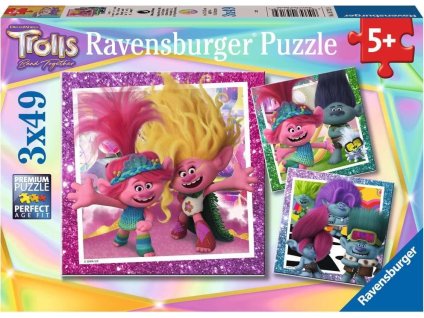 RAVENSBURGER Puzzle Trollové 3, 3x49 dílků