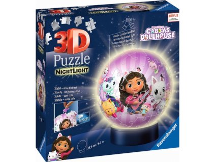 RAVENSBURGER Svítící puzzleball Gábinin kouzelný domek 74 dílků