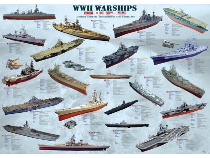 EUROGRAPHICS Puzzle Válečné lodě 2.světové války 1000 dílků