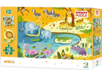 DODO Puzzle s vkládačkou Safari 18 dílků