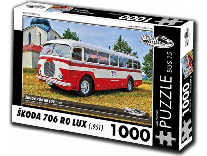 RETRO-AUTA Puzzle BUS č. 15 Škoda 706 RO LUX (1951) 1000 dílků