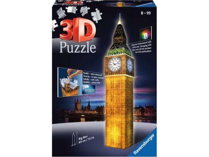 RAVENSBURGER Svítící 3D puzzle Noční edice Big Ben 216 dílků