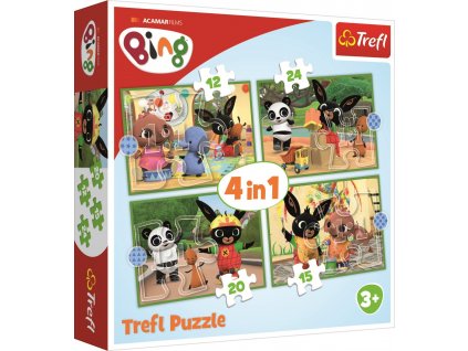 TREFL Puzzle Bing: Šťastný den 4v1 (12,15,20,24 dílků)