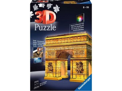 RAVENSBURGER Svítící 3D puzzle Noční edice Vítězný oblouk 216 dílků