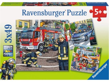 RAVENSBURGER Puzzle Záchranáři 3x49 dílků