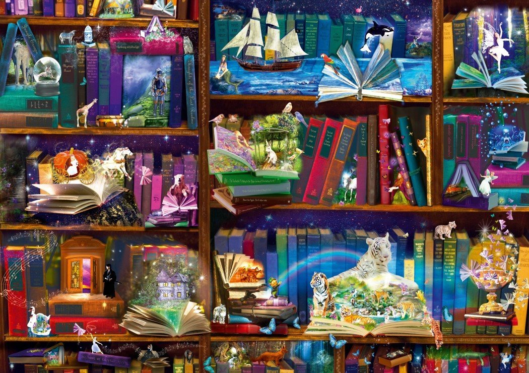 BLUEBIRD Puzzle Knihovna dobrodružných příběhů 1000 dílků