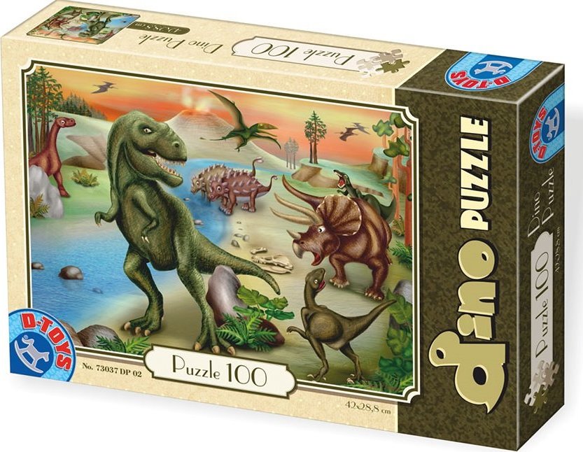 D-TOYS Puzzle Tyranosaurus s přáteli 100 dílků