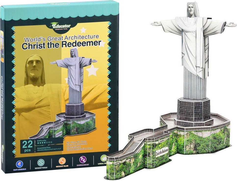 Levně EDUCATOR 3D puzzle Socha Krista Spasitele 22 dílků