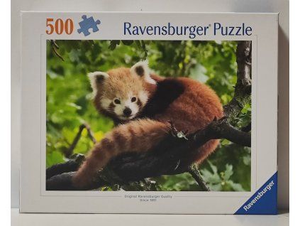 RAVENSBURGER Puzzle Panda červená 500 dílků