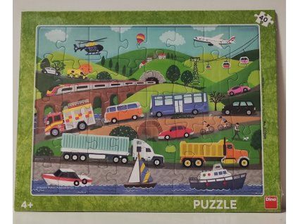 DINO Puzzle Dopravní prostředky 40 dílků