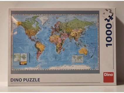 DINO Puzzle Mapa světa – politická mapa 1000 dílků