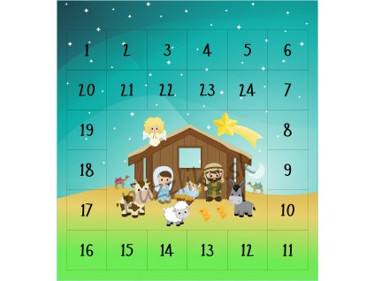 Betlehem/Betlém adventný kalendár - bavlnený panel