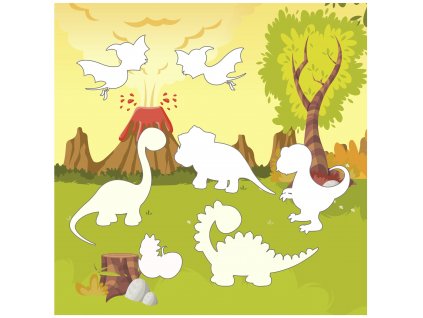 Doplňovačka "Dinosaury" ako stránka - bavlnený panel s plsťou