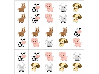 Zvieratká Domino - bavlnený panel