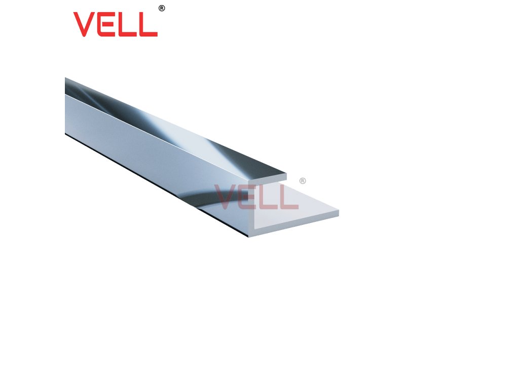 Stříbrný/chromovaný PVC startovací líšta 240 cm