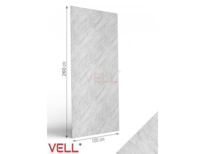 PVC nástěnný panel VELL mramorově šedý 260x100cm