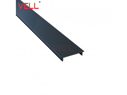 Černý PVC difuzor pro 15mm nábytkový profil