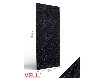 PVC nástěnná deska VELL mramor černá 225x100cm