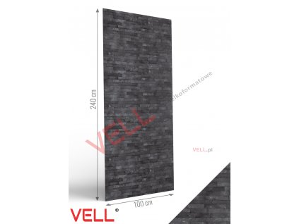 PVC stěnový panel VELL cihlově šedý matný 240x100cm