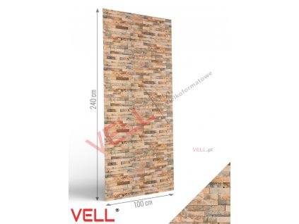 PVC stěnový panel VELL cihlově béžový matný 240x100cm