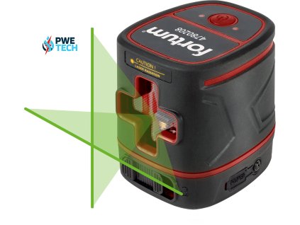 Laser líniový, krížový samonivelačný, zelený, 1H1V, Li-ion akumulátor, FORTUM 4780208