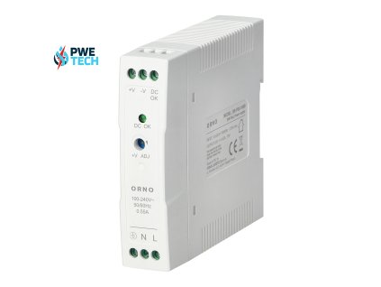 Priemyselný napájací zdroj na DIN lištu, 24VDC, 1A, 20W, plastové puzdro