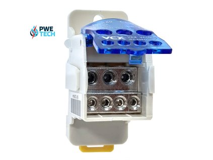 Distribučný blok VCX UKK 80A / 6 otvorov / 80A / 690V / na DIN lištu