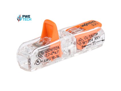 Svorka WAGO 221-2411 krabicová-lanko/pevný 2x4mm2 priebežná balenie 60 kusov