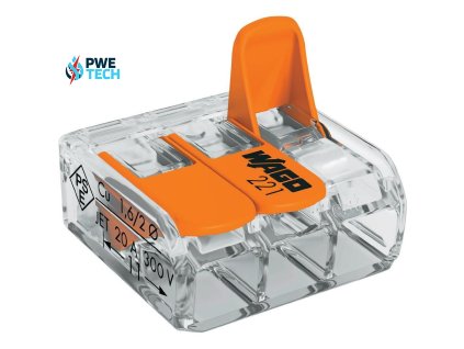 Svorka WAGO 221-413 WAGO krabicová-lanko/pevný 3x4mm2 balenie 50 kusov