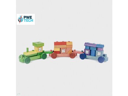 vyr 12712201 Pociąg z kolorowych klocków mały