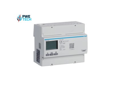 Hager Digitálny elektromer 3F, 2Tar, priamy do 125A, Modbus, MID ECR310D