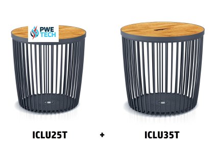 set 2 univerzalnich kosu clubo s bambusovymi viky 25 35 l barva antracit