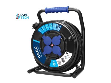 ORNO predlžovací kábel na bubne 4 pevné zásuvky 40 metrový H07RN-F 3x2.5mm2 guma
