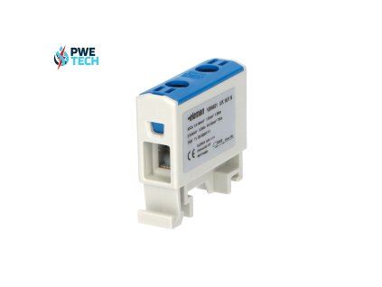 Svorka univerzálna UK 16/1 N, 85A, 1x16mm2 1pól., AL/CU, krytá, modrá, na DIN lištu