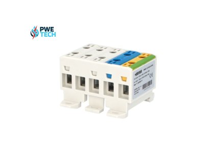 Svorka univerzálna UK 16/3x1A+N/PE 85A, 5x16mm2 5pól, AL/CU, krytá, 3 x sivá/modrá/zeleno-žltá, na DIN a Montážnu dosku