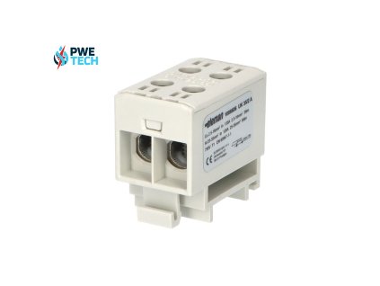 Svorka univerzálna dvojitá UK 35/2 A, 135A, 2x35mm2 1pól, AL/CU, krytá, sivá, na DIN lištu